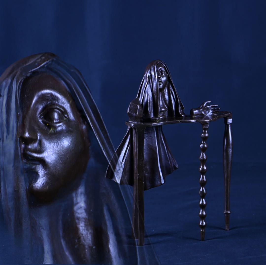 【珍品】幽霊 ブロンズ 置物 ゴースト