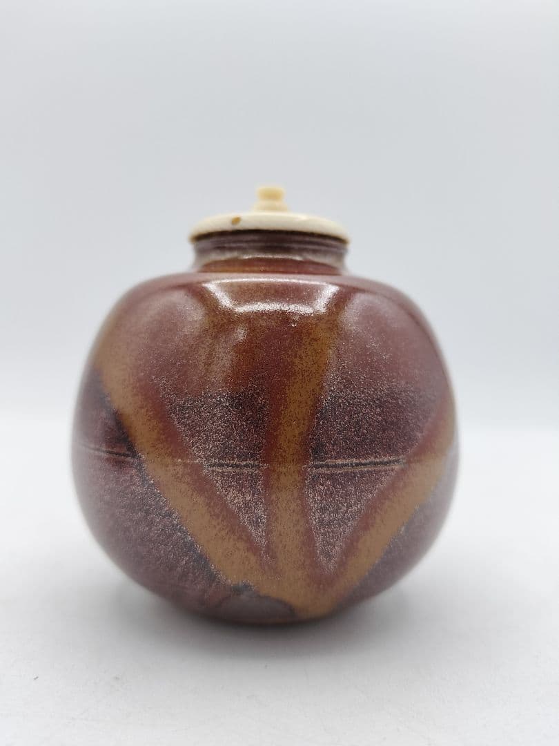 c907【新品・未使用】大名物唐物 紹鴎茄子写 龍喜窯 木箱 茶道具