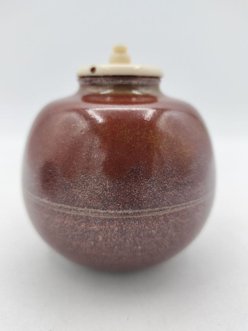 c907【新品・未使用】大名物唐物 紹鴎茄子写 龍喜窯 木箱 茶道具