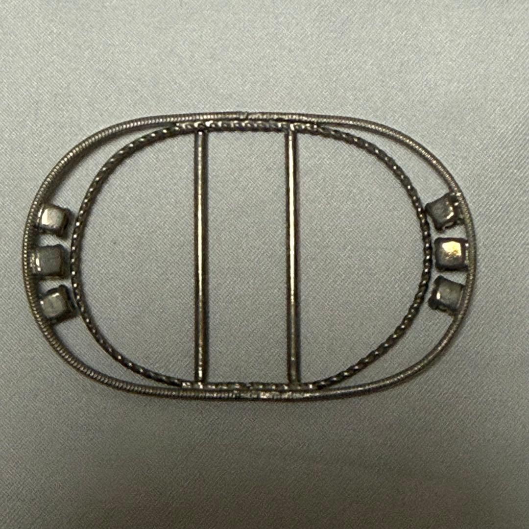 アンティーク 楕円形 ライトストーン バックル レトロ 7セット