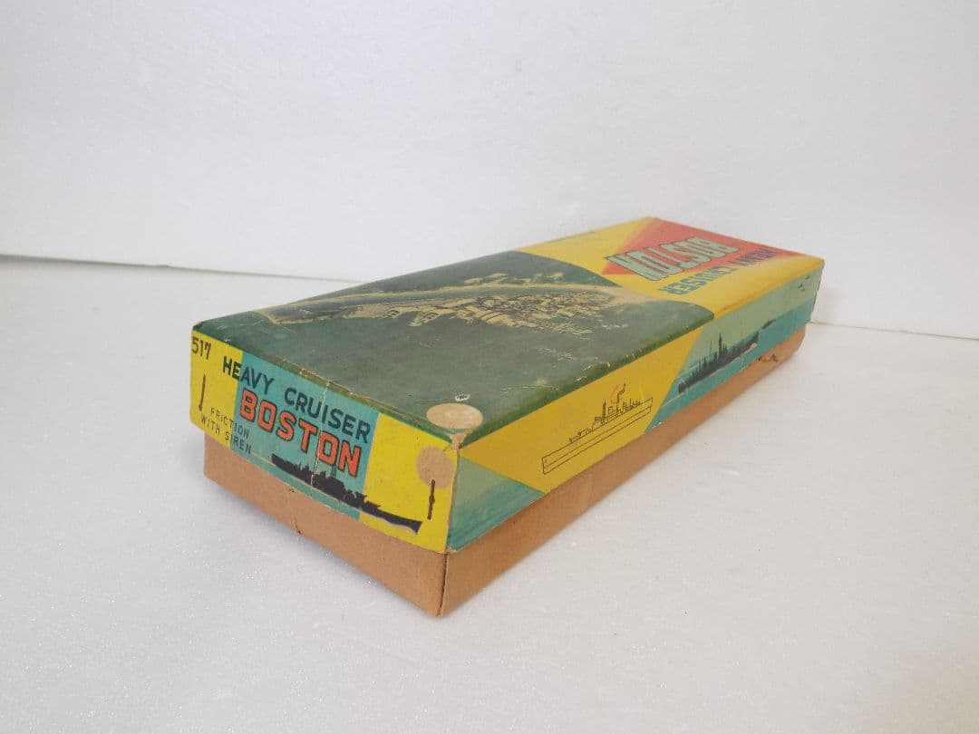 希少ブリキ　萬代屋　戦艦　BOSTON　フリクション