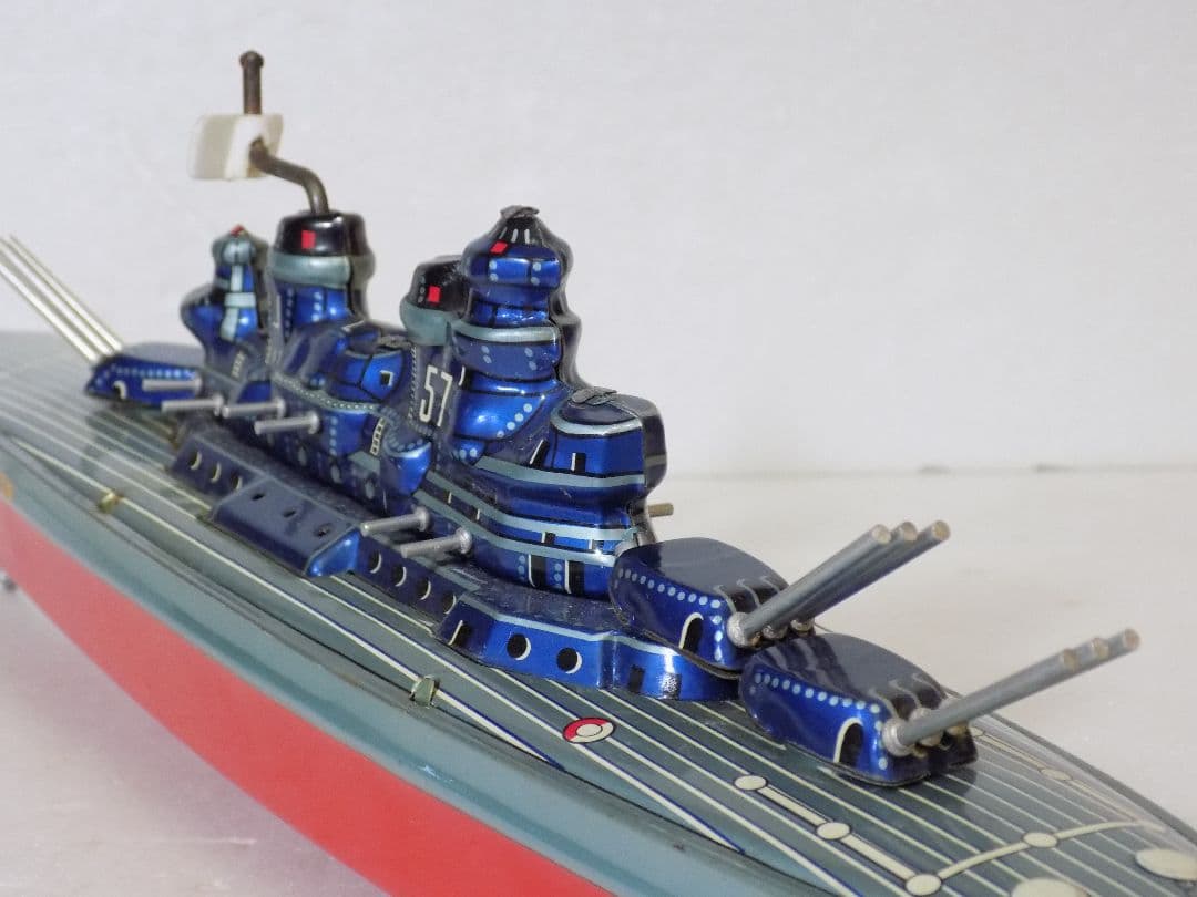 希少ブリキ　萬代屋　戦艦　BOSTON　フリクション