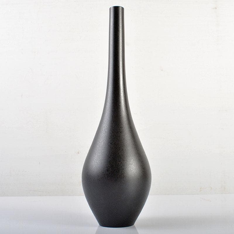 高岡銅器　平井昇（昇甫）作　蝋型鋳銅　鶴首瓶　一輪挿し　共箱　V　R6167