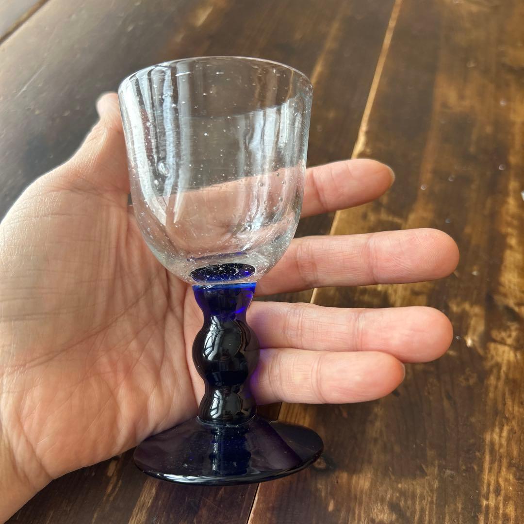 ガラス作家　ミネウチモネ　1点もの　綺麗なイエローグラス　作家物　小さめグラス