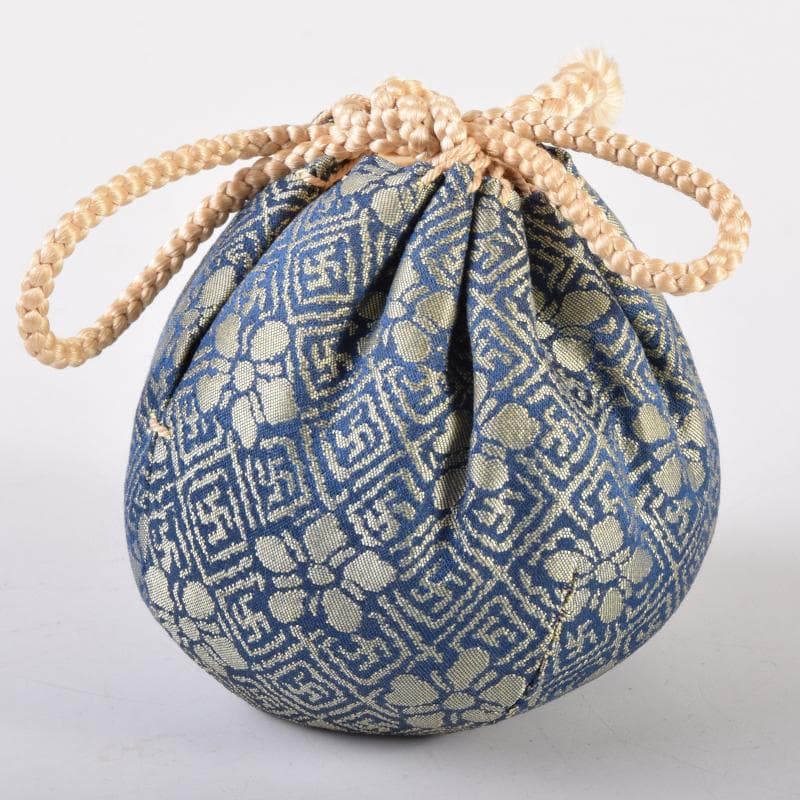 膳所焼　陽炎園造　淡海ぜぜ　茄子　茶入　仕覆付　共箱　M　7080