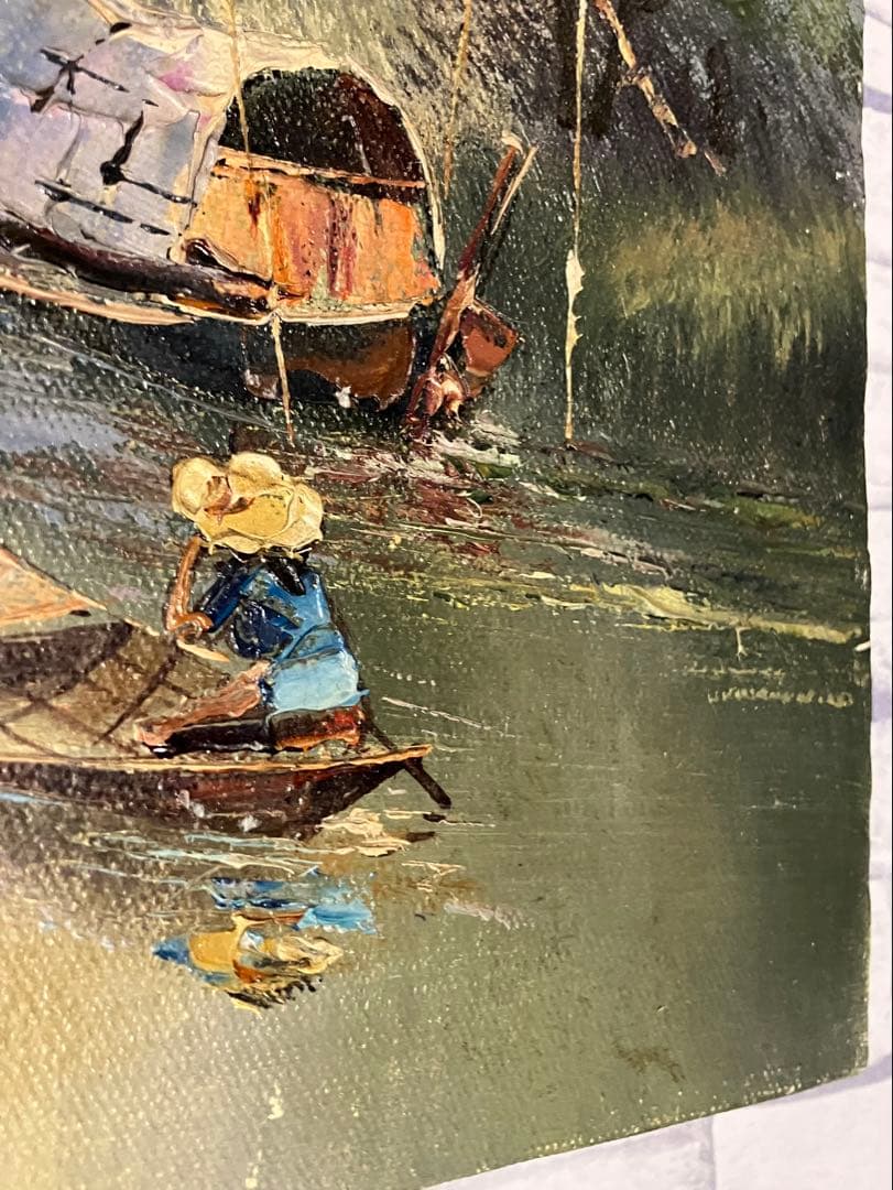 ビンテージ品★KN作・風景画・肉筆の油彩画