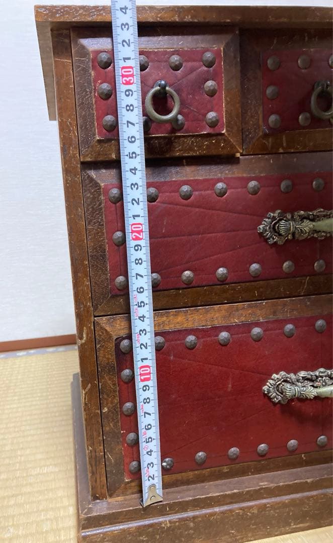 アンティーク チェスト レトロ　箪笥　タンス　本革　ヴィンテージ