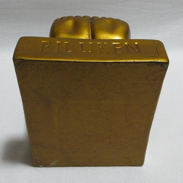 ビリケンさん置物ブロンズ樹脂製金色ゴールド縁起物幸福神様昭和レトロアンティーク