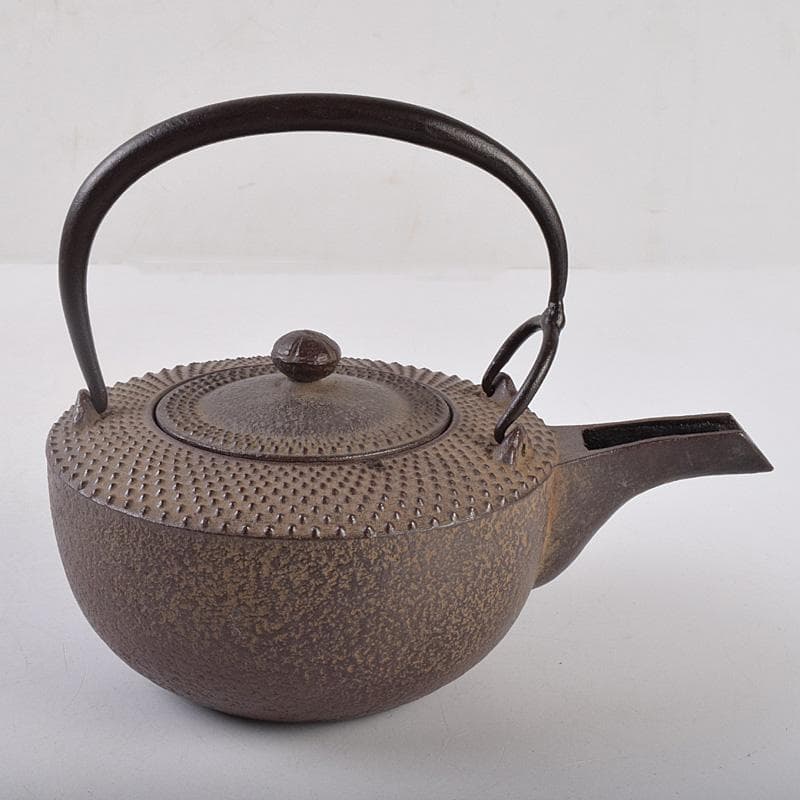 煎茶道具　釜師　菊地政光作　肩霰　銚子　染付山水文替蓋付　共箱　V R9015