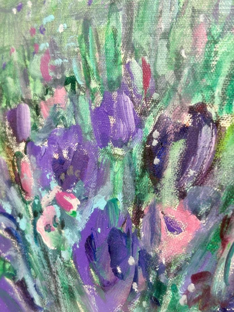 #小野州一「花の絵」原画作品（額装付き）