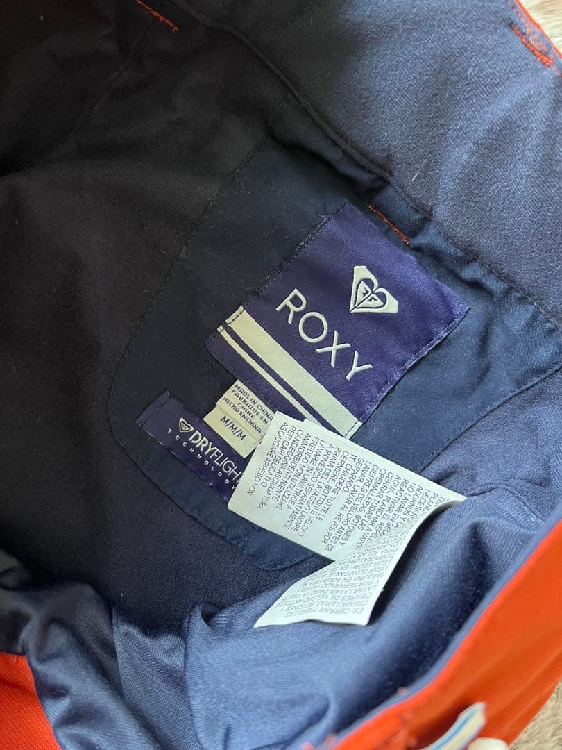 ROXY ネイビー 花柄 スノーボードジャケット　オレンジパンツ　2点セット