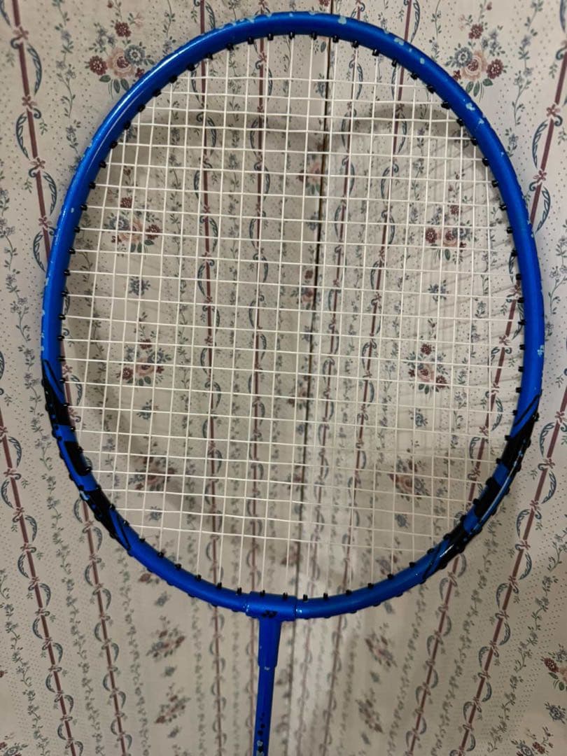 青色 バドミントンラケット ストリング付き