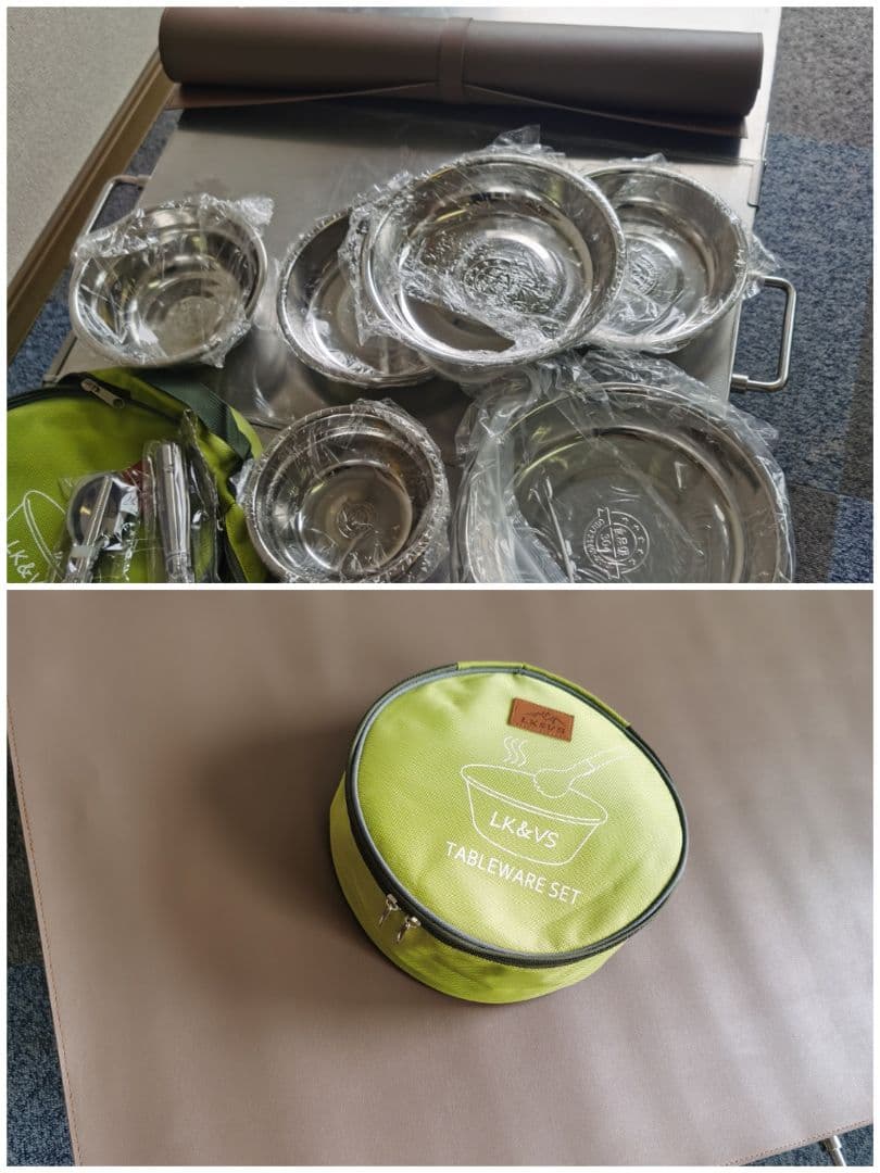 キャンプ　アウトドアー ステンレス製折畳テーブル