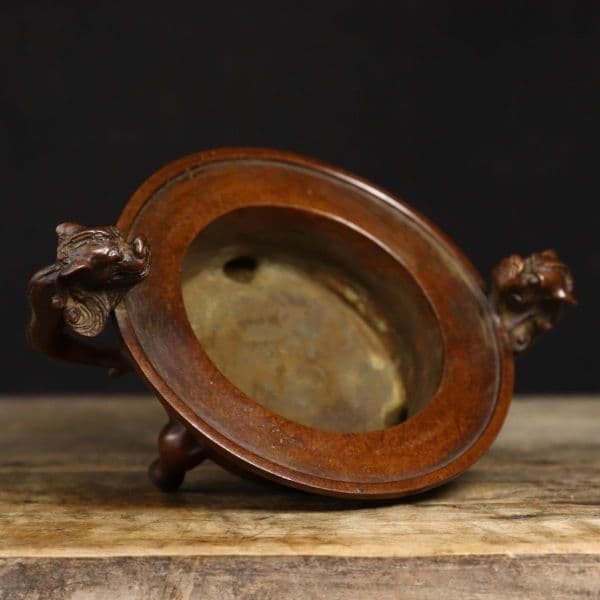 兽耳缠枝莲三足薰炉 招财炉 集财香炉 重工 希少 工芸品 美術品 置物