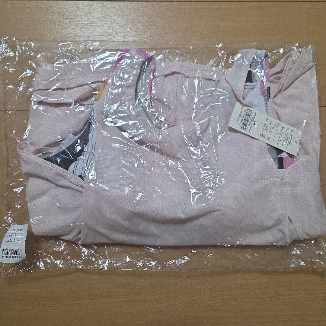 【SUKALA】ミックスプリントカバータンクトップ　ホワイトミックス　L