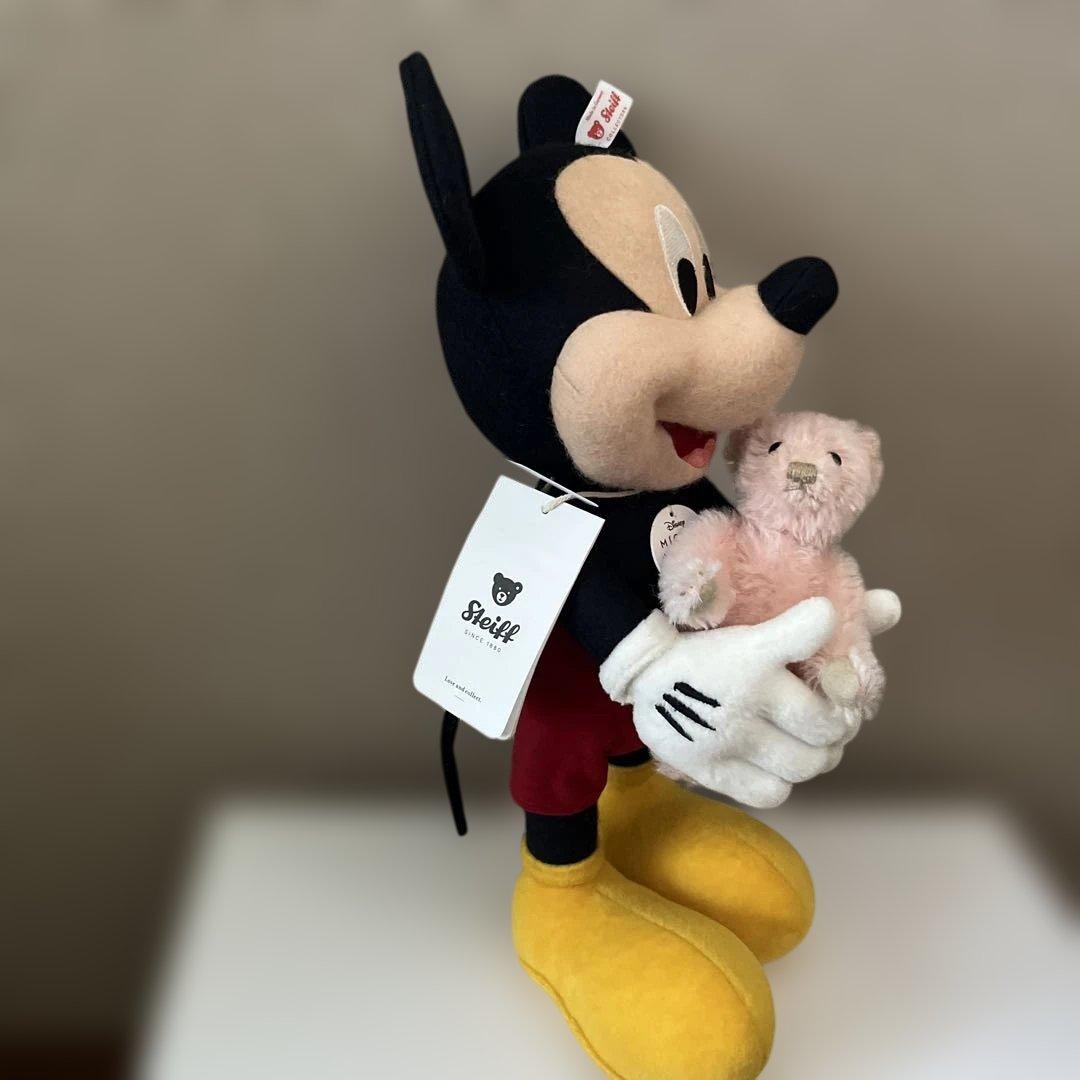 新品　シュタイフ　ディズニー　ミッキーマウス　ミッキーマウスとテディベア　桜
