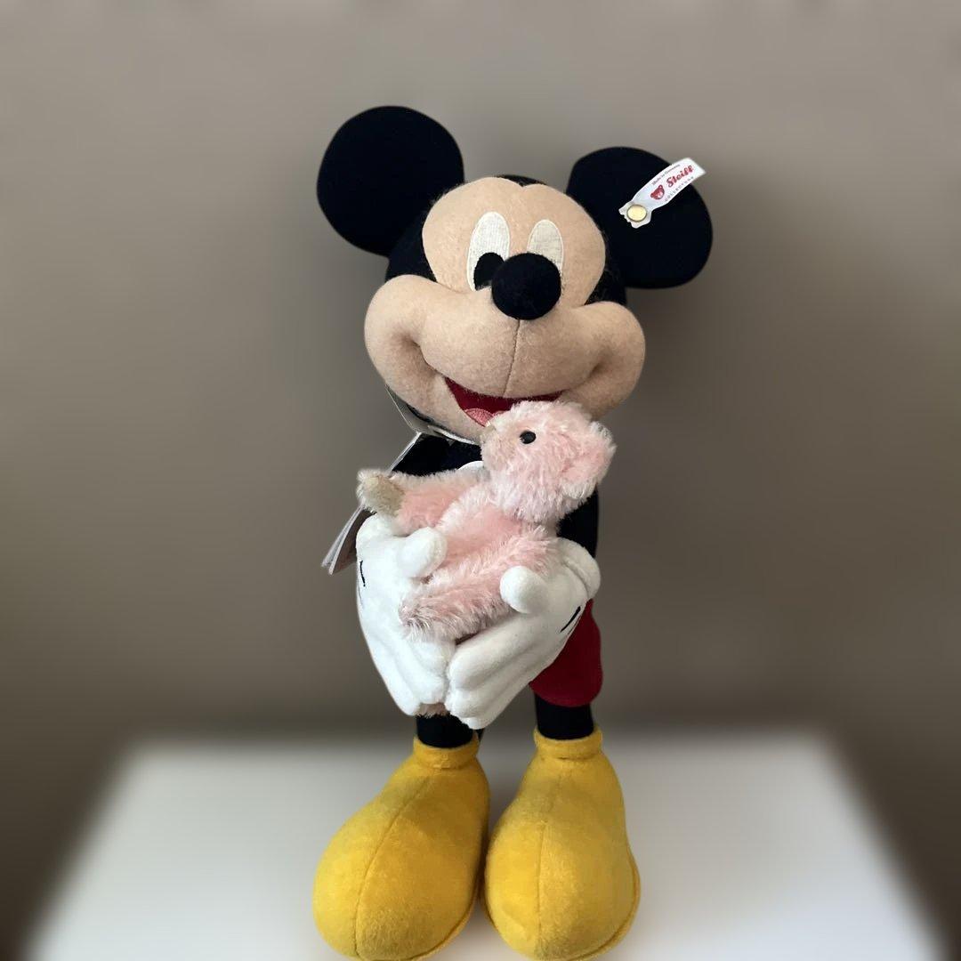 新品　シュタイフ　ディズニー　ミッキーマウス　ミッキーマウスとテディベア　桜