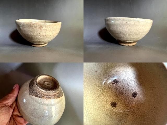 茶碗■御深井茶碗 おふけ 御深井釉 江戸期 灰釉 お茶道具 時代物 骨董品■