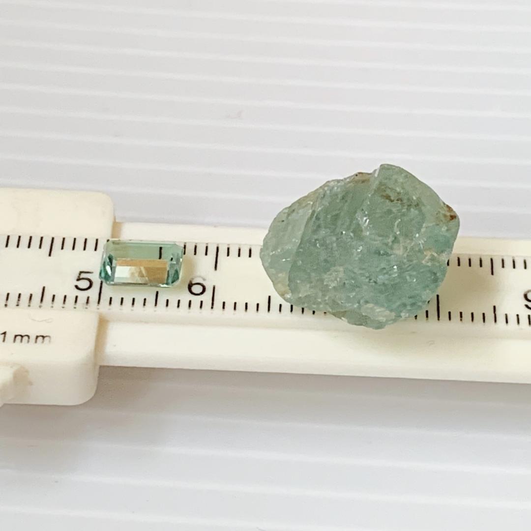 アクアカラー ★ ブルートルマリン ルース 1.3ct & 原石セット (T1)