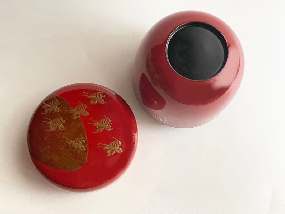 茶道具　三代　清石　川谷内正廣　月と千鳥棗　共箱