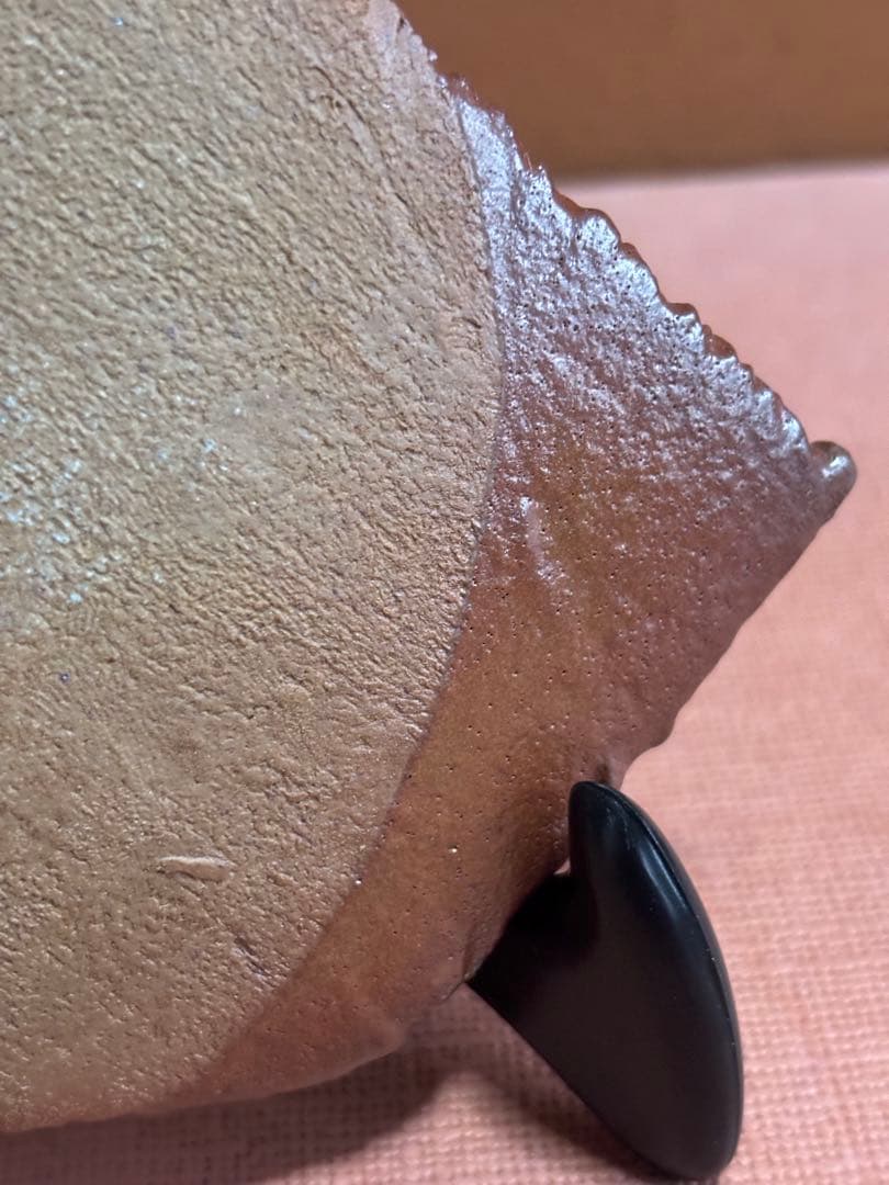 やまちゃん河井寛次郎作鉄黒釉朽葉形皿　検豊穣の森