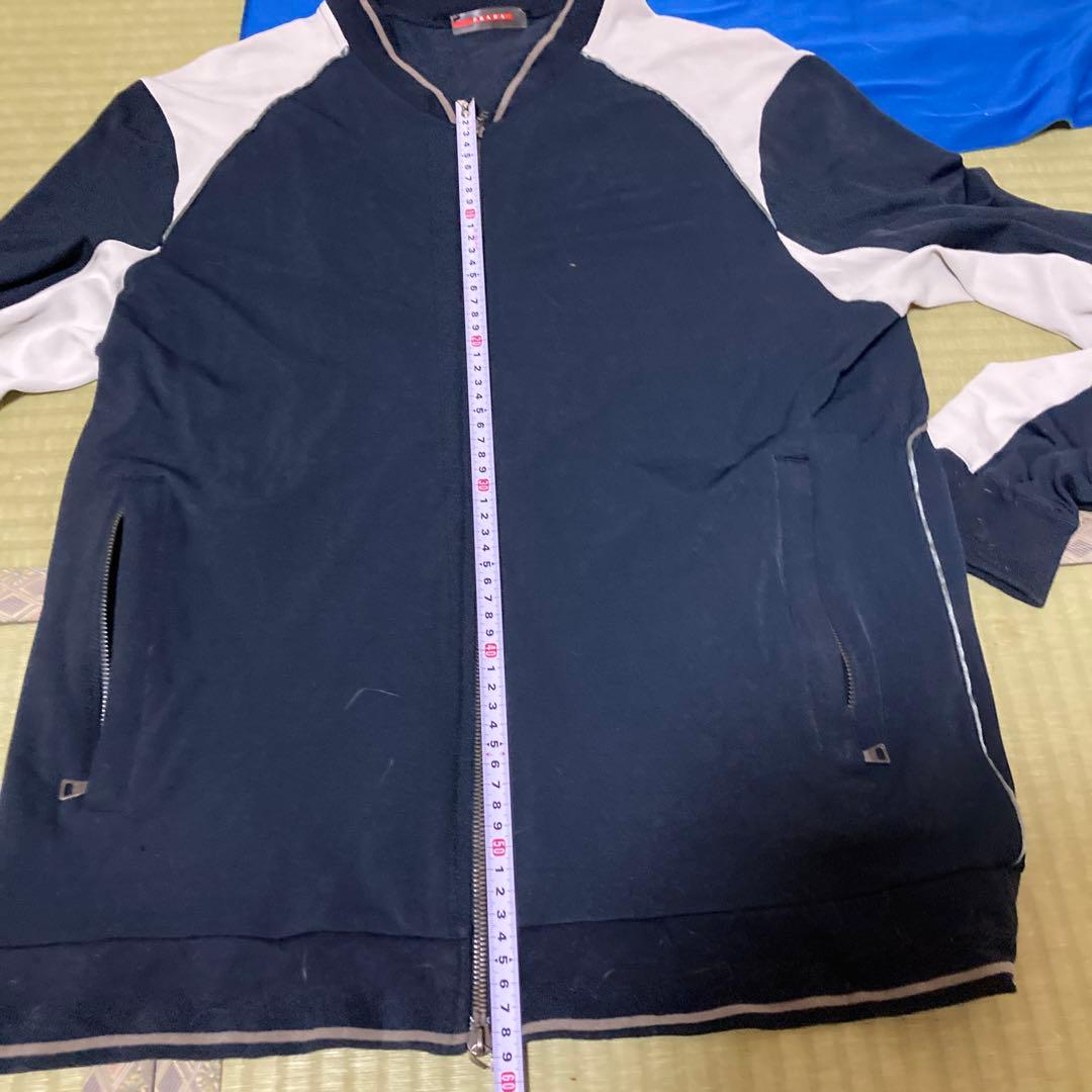 PRADA ジップアップジャケット ネイビー/ホワイト