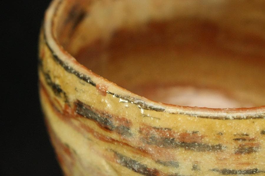 茶道具 二代 小川長楽造 漁村曙 茶碗 共箱 美品(A807)