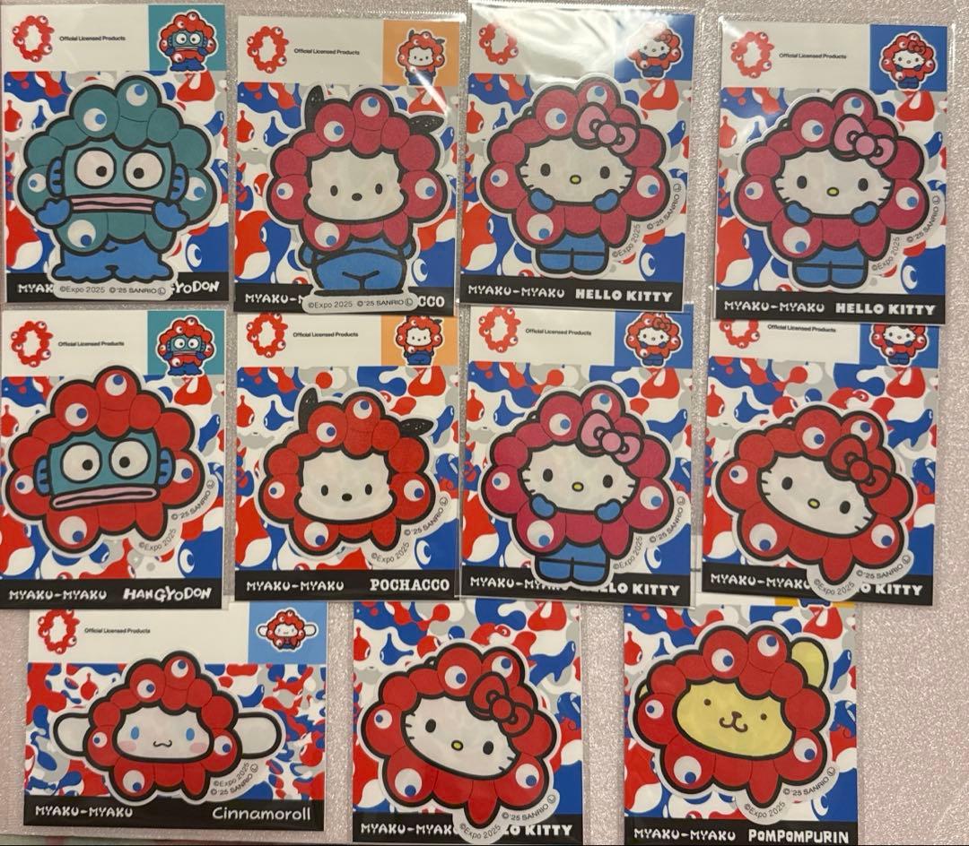 サンリオ　ミャクミャク　なりきりアパレルステッカー　１１枚セット(顔・全身)