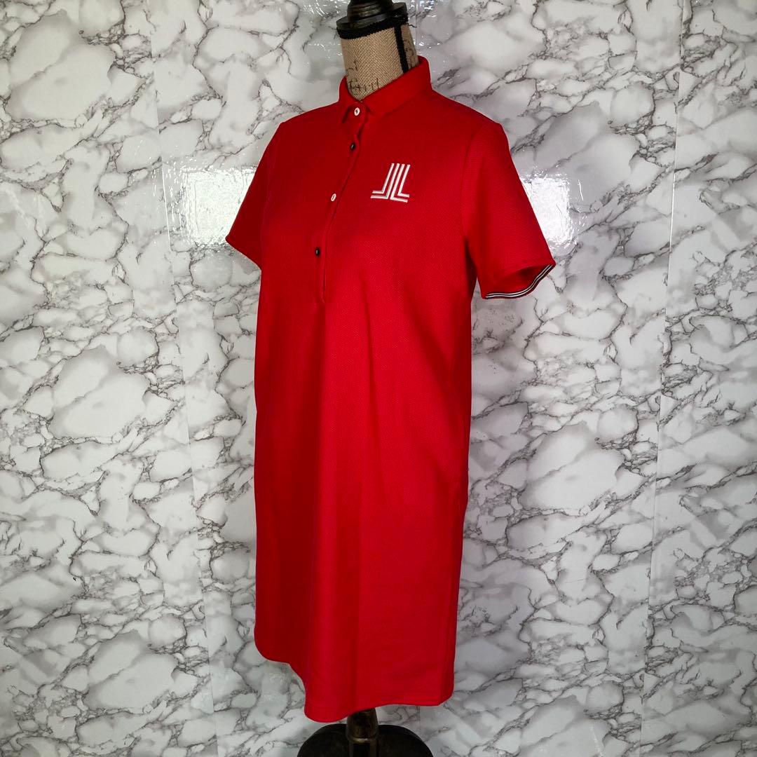 美品　LANVIN SPORT　（38）　ゴルフウェア　ポロワンピース　赤