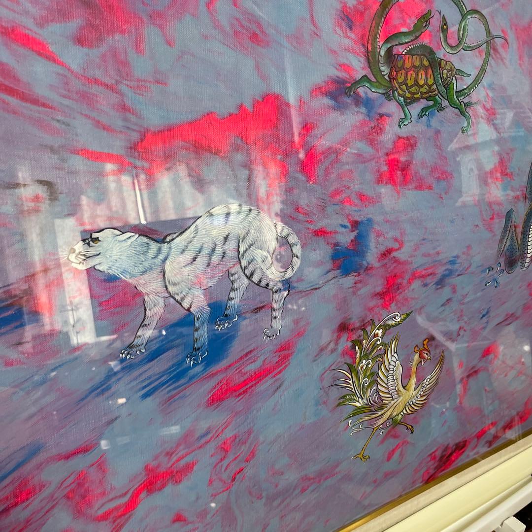 超高級　貴重　本物 龍敬子　画伯　四神相応図　20号