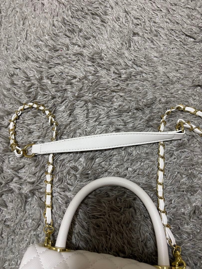 ⑨シャネル　ホワイト　チェーンバッグ　ノベルティ