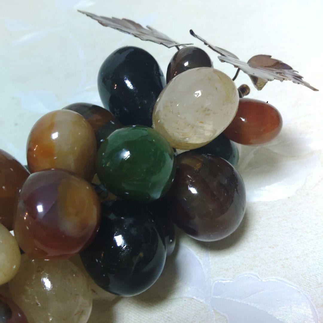 中国美術　玉石葡萄　ぶどう彫刻　玉石 置物　観賞石　インテリア　天然石　ミ10