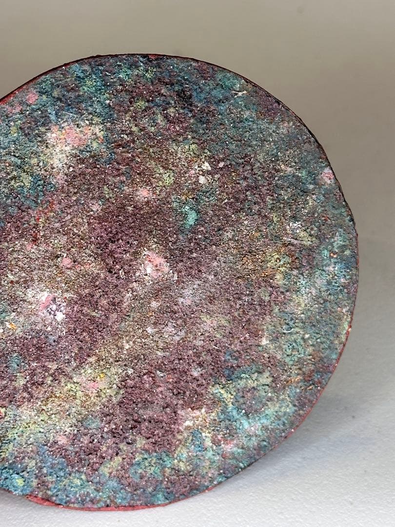 明時代　彩絵人物銅鏡 時代物 民俗装飾