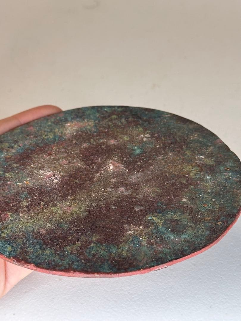 明時代　彩絵人物銅鏡 時代物 民俗装飾