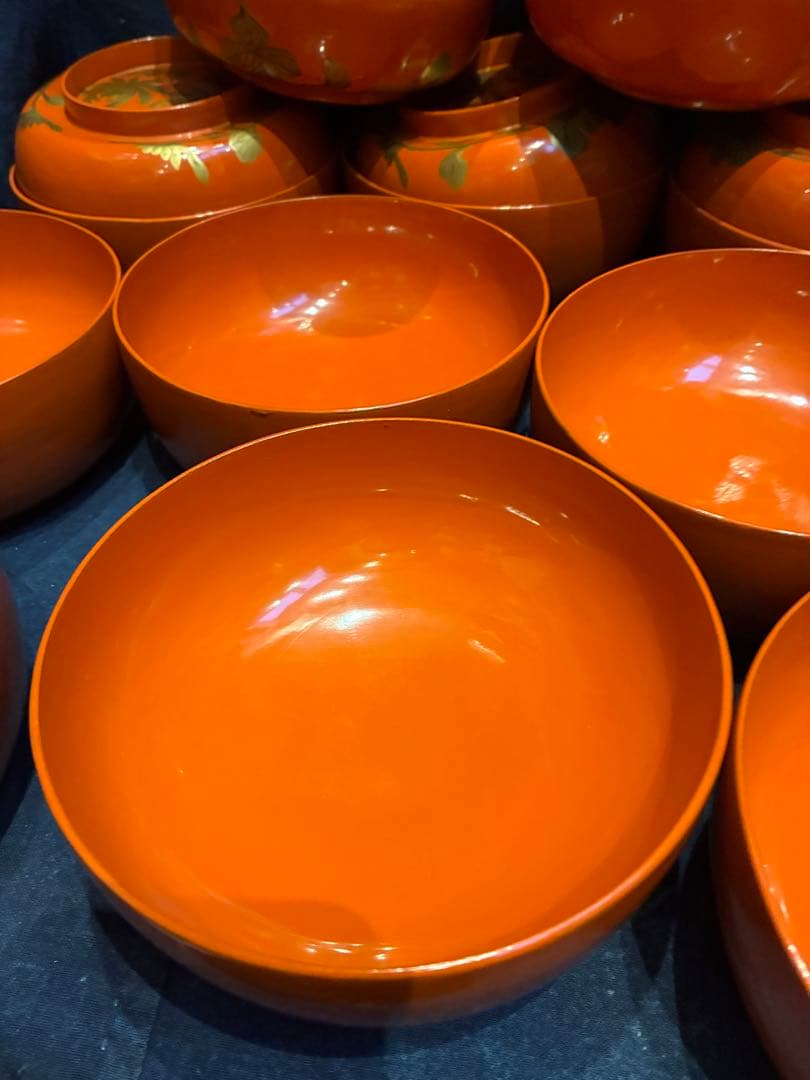 漆器　菓子椀　10客　大正期　蒔絵　木箱付　傷み無し