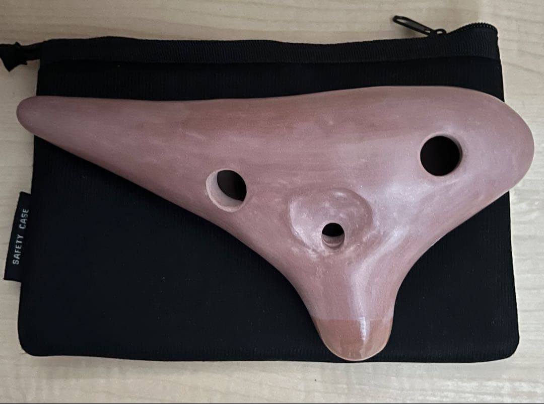 赤茶色 陶器 オカリナ (ソフトケース付き)