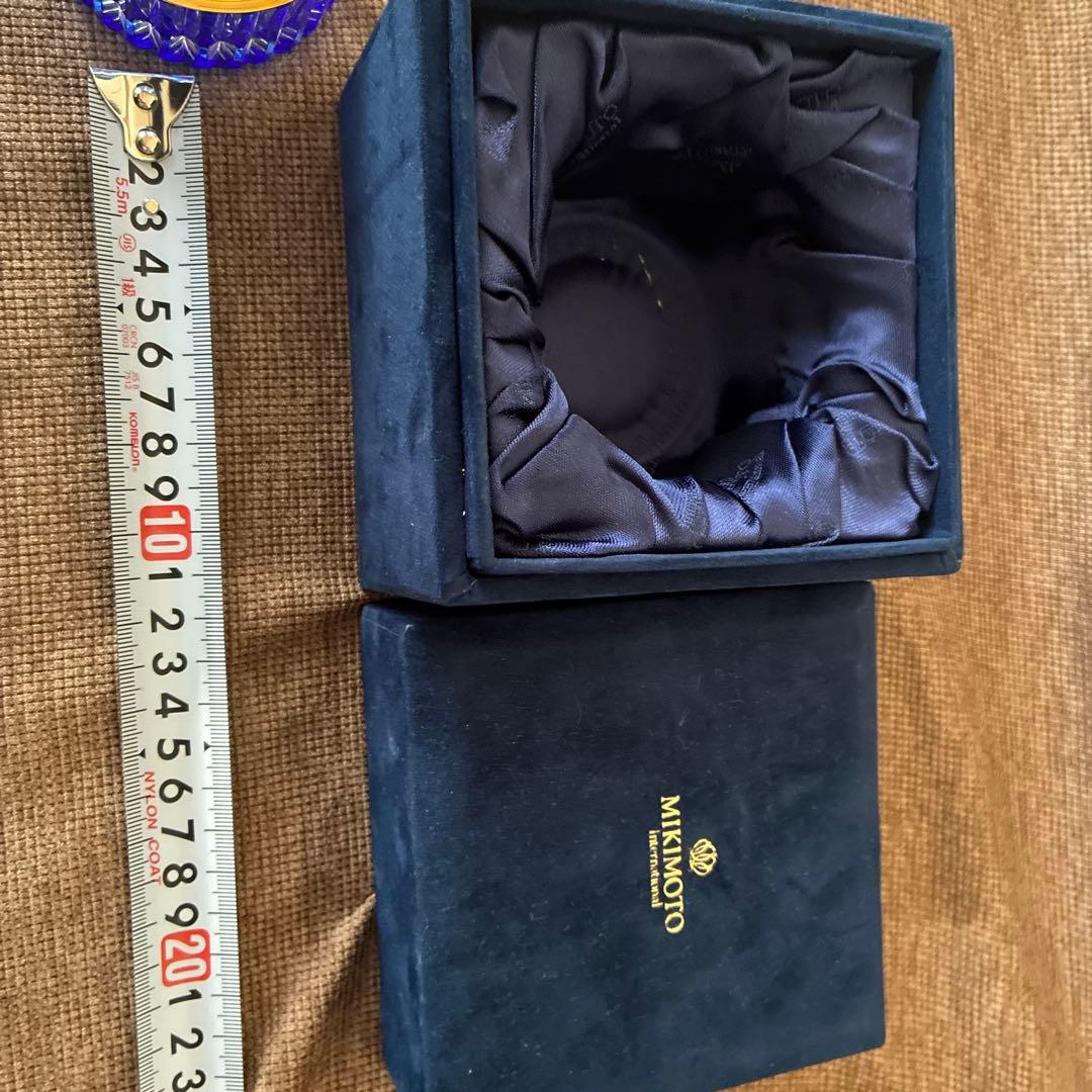 MIKIMOTO 青色ガラス製容器 専用箱付き