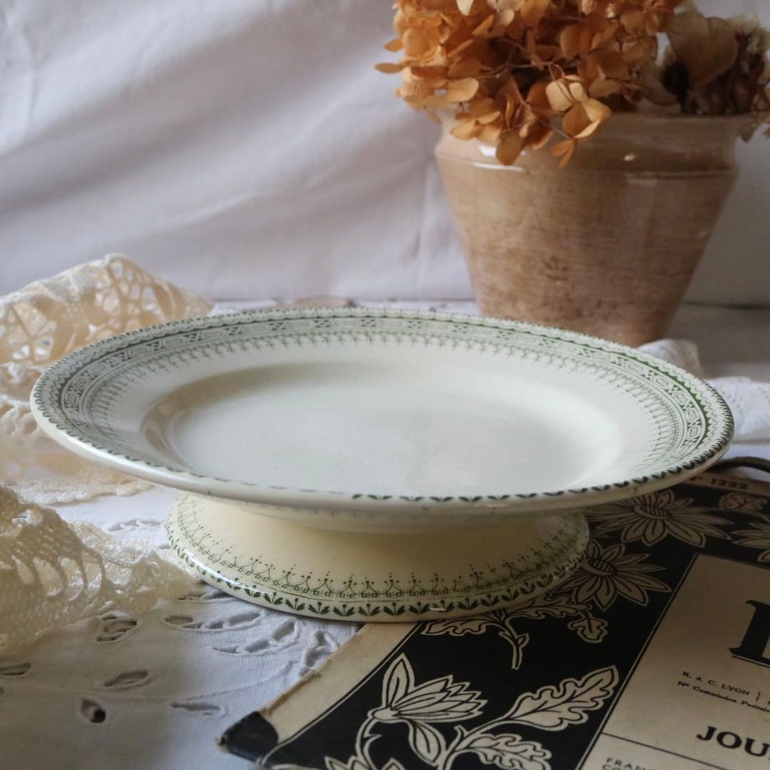 グリーン　コンポティエ　ケーキ台　クレールフォンテーヌ　ジャスミン