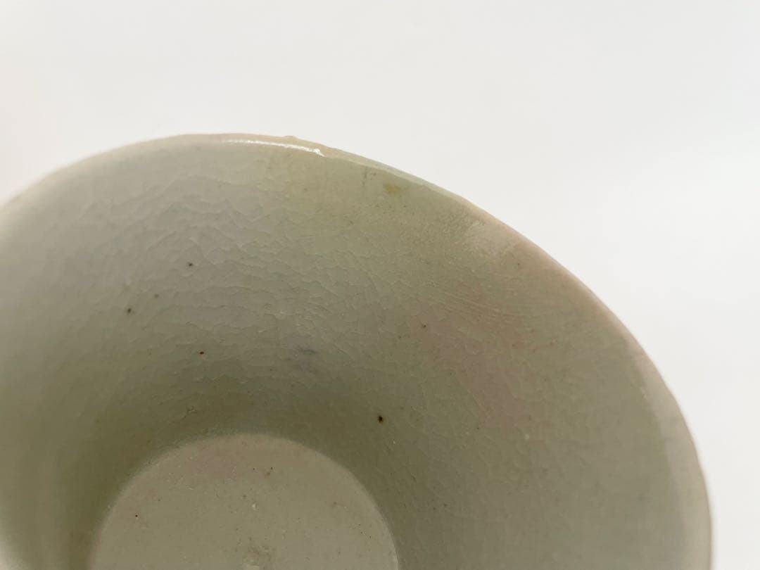 骨董　アンティーク　古伊万里　染付　蕎麦猪口　高台付　共色直しあり