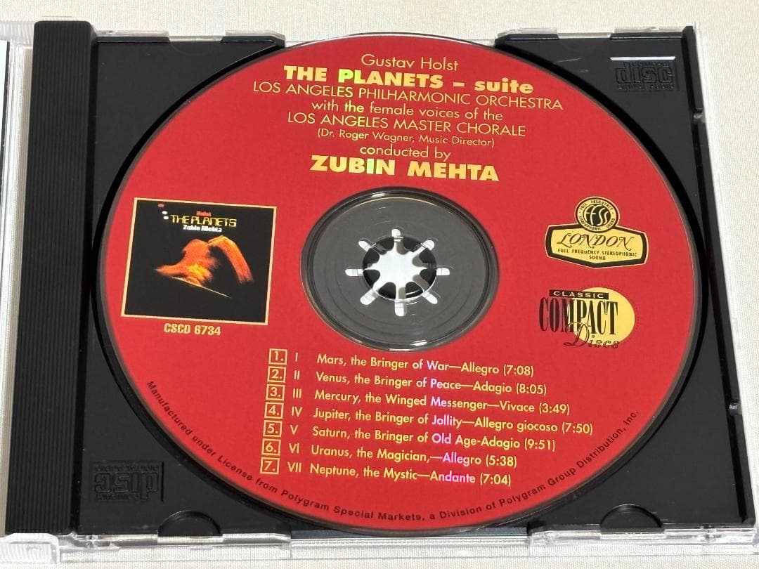 GOLD CD◇ホルスト 惑星組曲/ズービン・メータ CSCD6734◇S14M