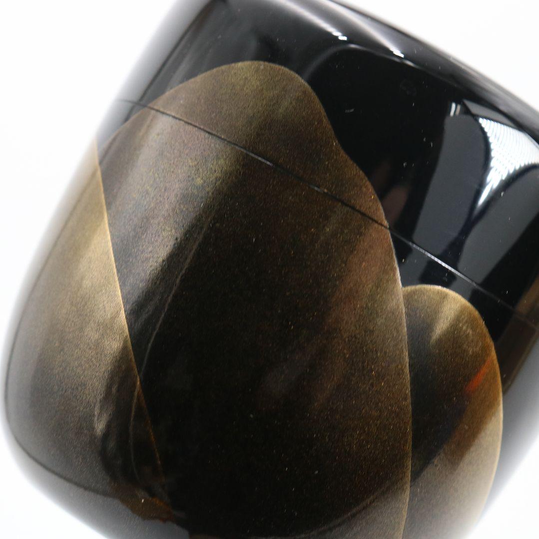 蒔絵師 北浜風月作 遠山蒔絵 大棗 内銀溜塗 輪島塗 茶道具　SX993