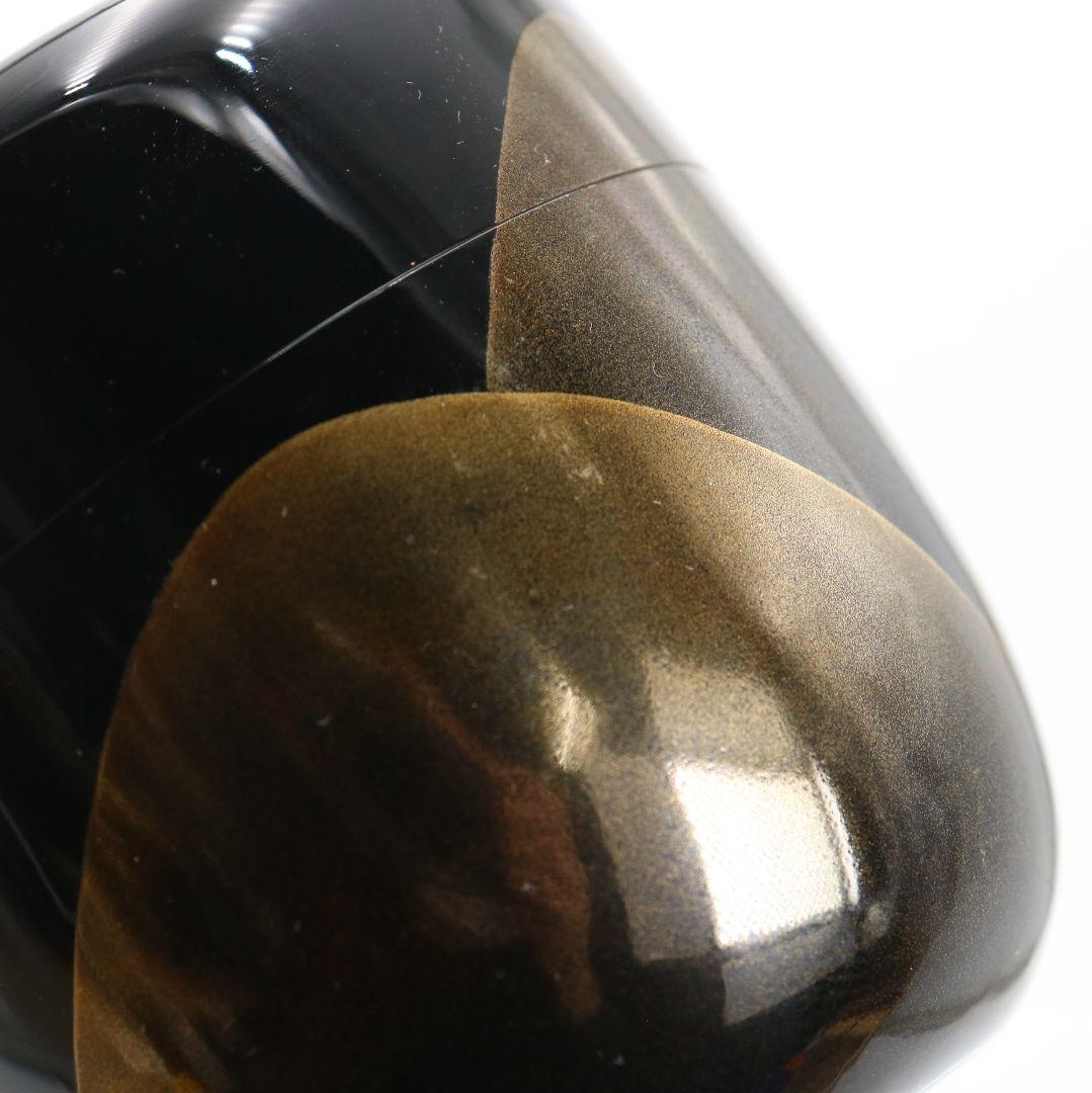 蒔絵師 北浜風月作 遠山蒔絵 大棗 内銀溜塗 輪島塗 茶道具　SX993