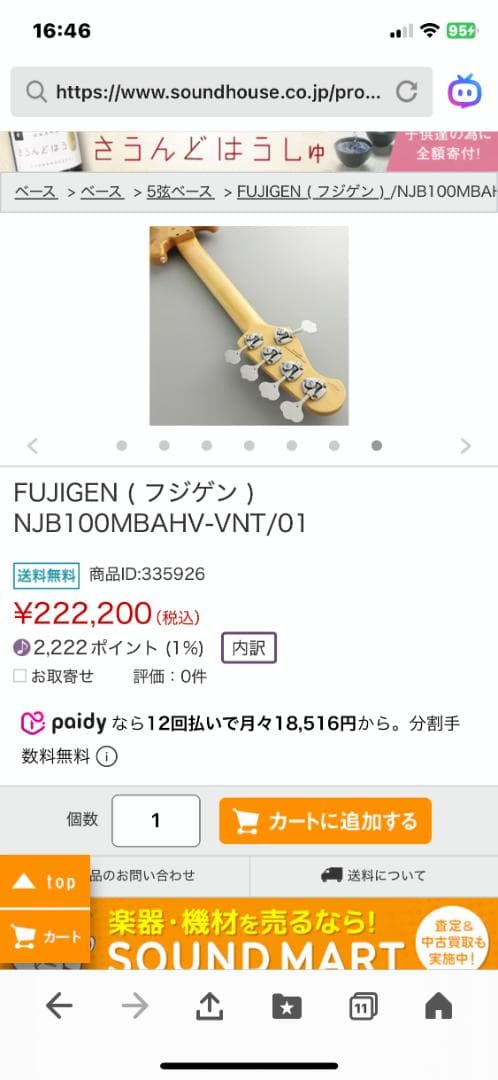 FGN NJB10MBAHV-VNT/01 エレキベース