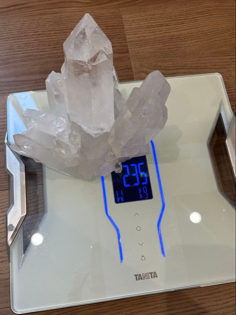 超特大・虹入り　ブラジリアンクォーツ　クラスター　クリスタル　クリアクォーツ