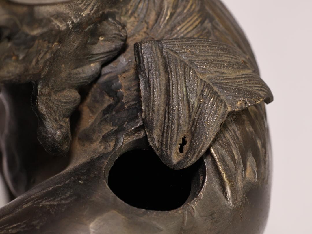 BK441　時代金工　秀雲銘　古銅　麒麟形香炉　高さ29.5㎝　置物 ブロンズ