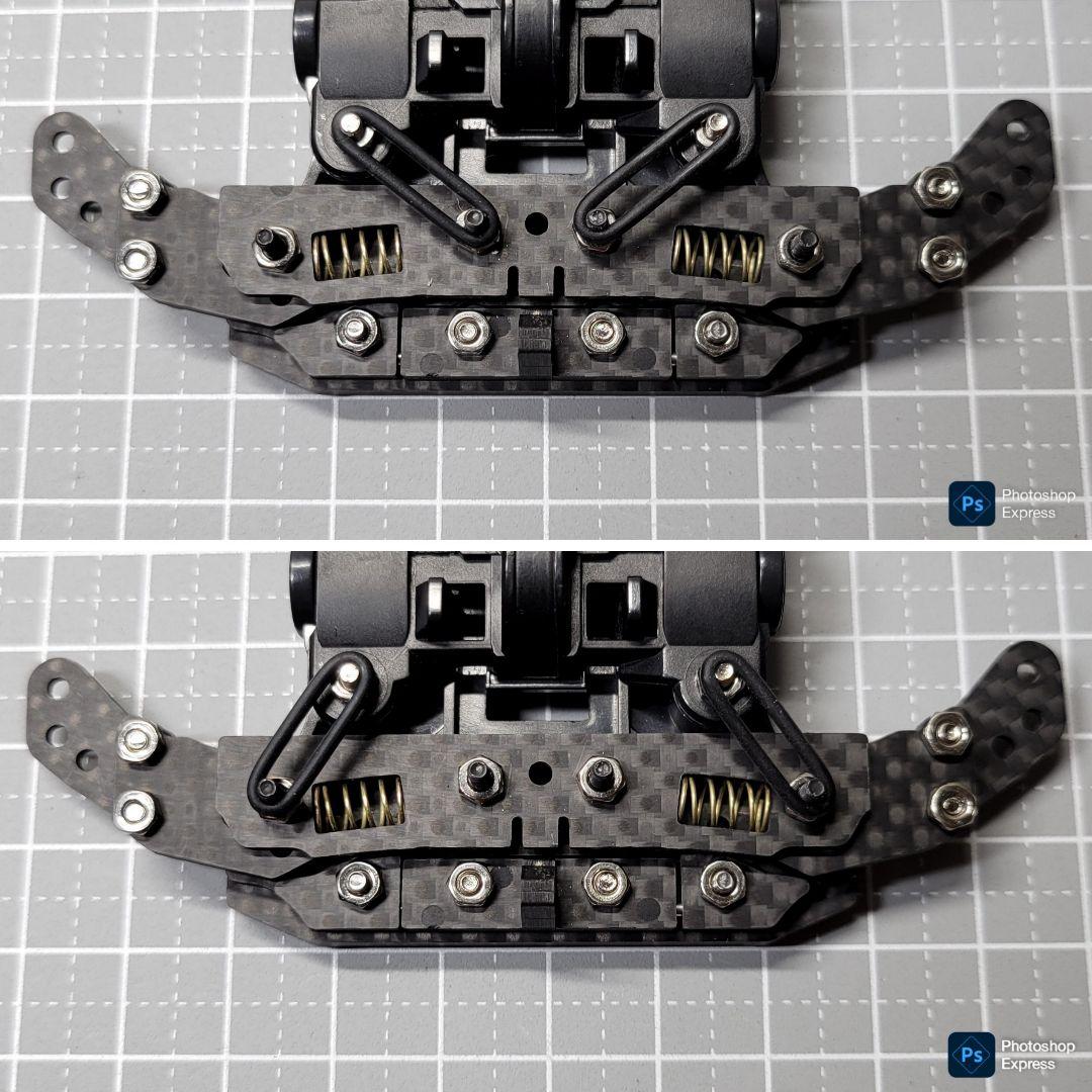 【CNC立体加工】 ヒンジ式フロントAT 左右独立スラダン カーボンパーツセット