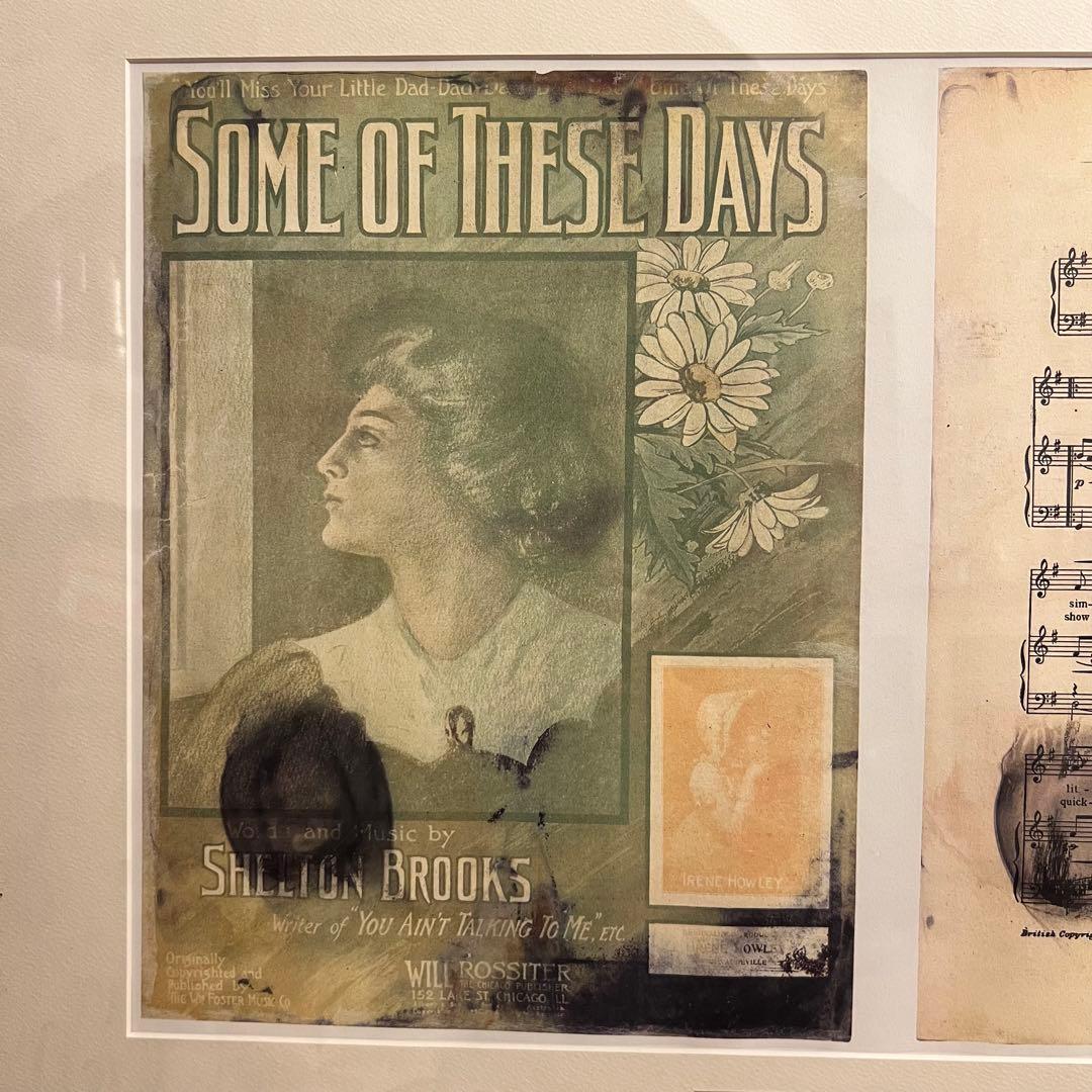 タイタニックポスターSome of These Days 楽譜 証明書付き額入り