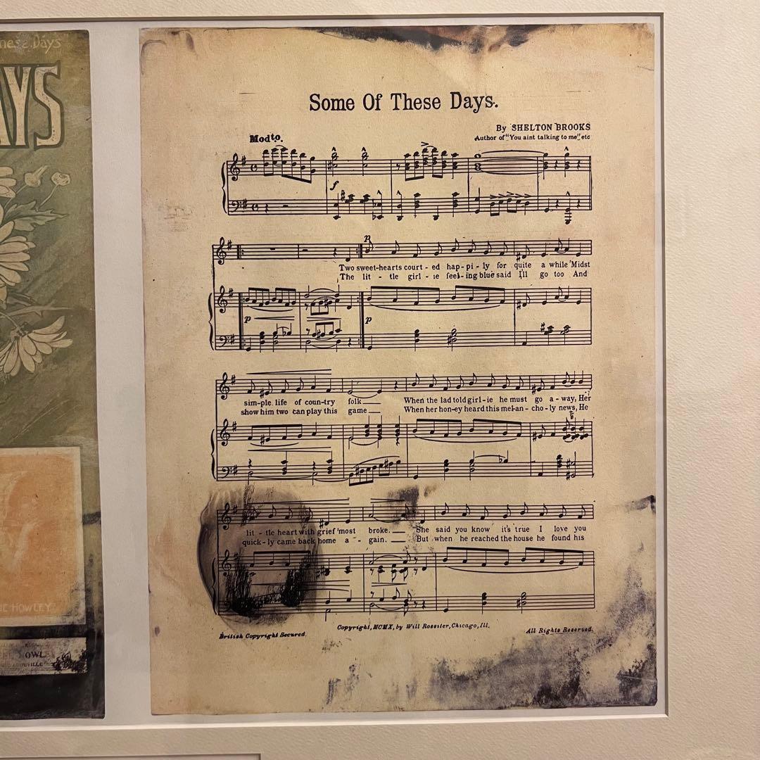 タイタニックポスターSome of These Days 楽譜 証明書付き額入り