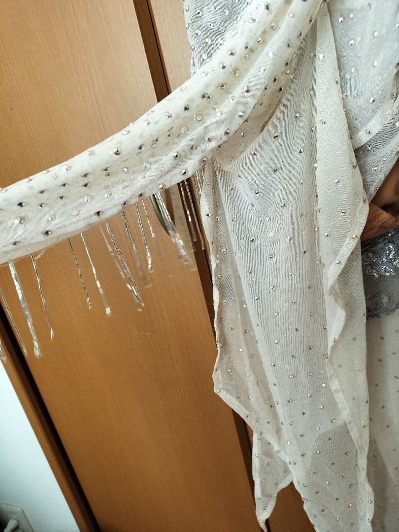 社交ダンス ♪ タカダンス 製 プロ着用 ラテンドレス シルバー