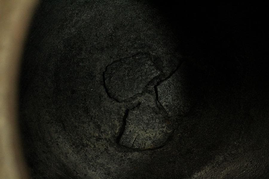 畠春斎作 伝 銅 風炉釜 茶道具 未使用(LC434)